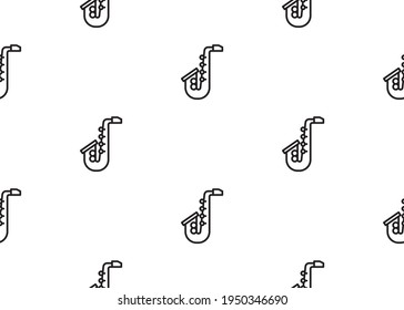 Saxofón de fondo blanco. Textura sin inconvenientes. Para el diseño de papel y tela.