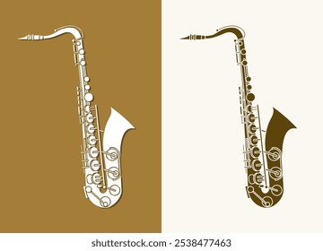 Saxophone Orchestra Instrument Cartoon Music Graphic Vector