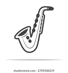 Saxophone outline icon transparent vector isolated