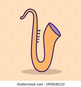 saxophone over a white background vector illustration design