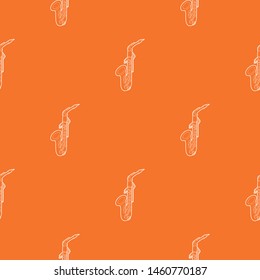 Saxophone pattern vector orange for any web design best