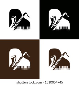saxophone and piano vector logo vector