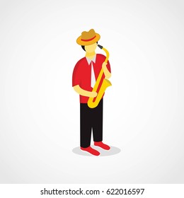 Saxophone player design vector