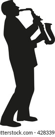 Saxophone player silhouette