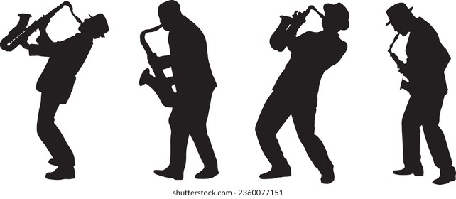 Paquete gráfico Saxofono Player Silhouette Vector