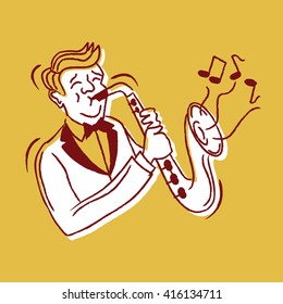 Saxophone Player Vector Icon Stock Vector (Royalty Free) 416134711 ...