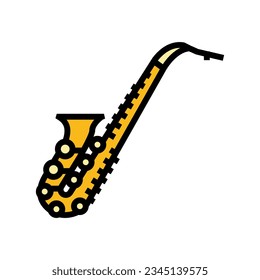 saxophone retro music color icon vector. saxophone retro music sign. isolated symbol illustration