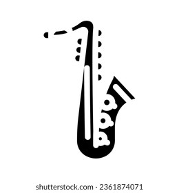 saxophone retro music glyph icon vector. saxophone retro music sign. isolated symbol illustration