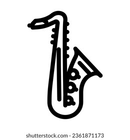 saxophone retro music line icon vector. saxophone retro music sign. isolated contour symbol black illustration