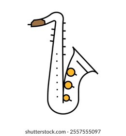 saxophone retro music line icon vector. saxophone retro music sign. isolated symbol illustration