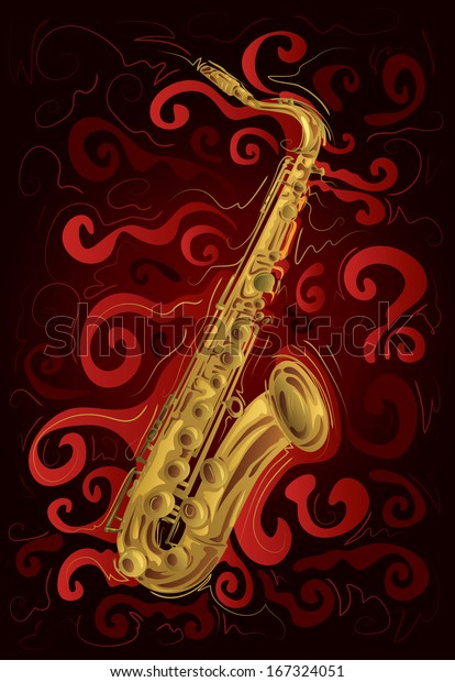 retroclip art saxophone