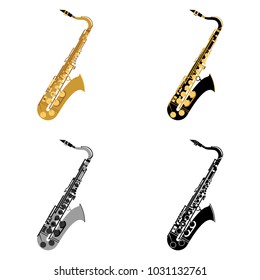 saxophone set vector illustration