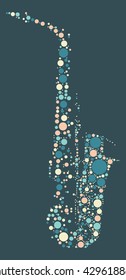 Saxophone shape design by color point