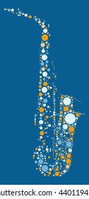 Saxophone shape vector design by color point