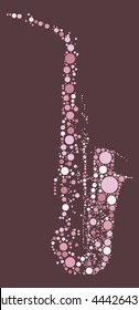 Saxophone shape vector design by color point