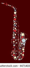 Saxophone shape vector design by color point