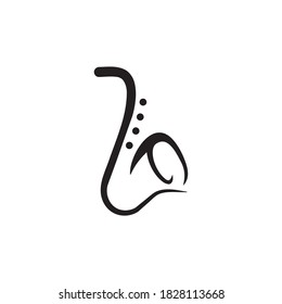 Saxophone Sign Logo Design Vector Template