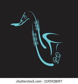 Plantilla vectorial de diseño de logotipo de señas saxofónicas