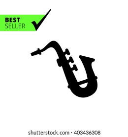 Saxophone silhouette icon