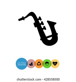 Saxophone silhouette icon