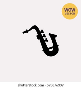 Saxophone silhouette icon