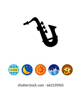Saxophone silhouette icon