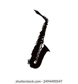 saxophone silhouette	 - vector illustration