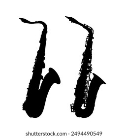 Saxophon-Silhouette	 - VEKTORILLUSTRATION