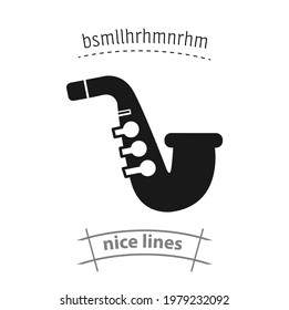 Saxophone simple vector icon. Saxophone simple vector icon. Saxophone simple vector icon. 