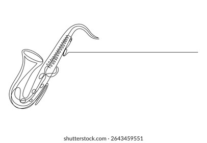 Saxophone in a Single Line Minimalist Musical Instrument Illustration