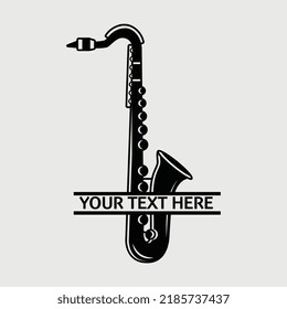 Saxophone SVG Printable Vector Design,