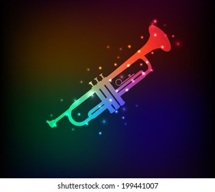 Saxophone symbol,Rainbow vector