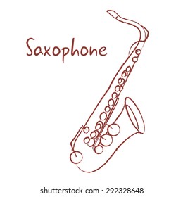 Saxophone tenor hand drawn vector 