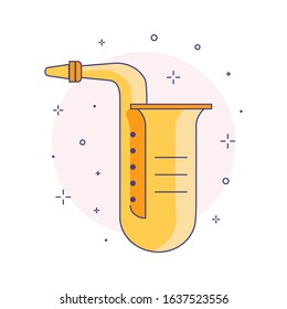 Saxophone thin line colored icon. Musical tube instrument linear vector illustration.