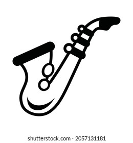 Saxophone trumpet vector icon design  template.