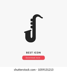 Saxophone trumpet vector icon. Saxophone symbol. Linear style sign for mobile concept and web design. Saxophone symbol logo illustration. vector graphics - Vector.