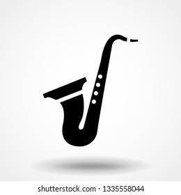 Saxophone trumpet vector icon. Saxophone symbol. Sign for mobile concept and web design. Vector illustration.