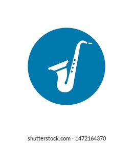 Saxophone trumpet vector icon. Saxophone symbol. Sign for mobile concept and web design. Vector illustration.