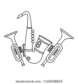 saxophone and trumpets musical instruments