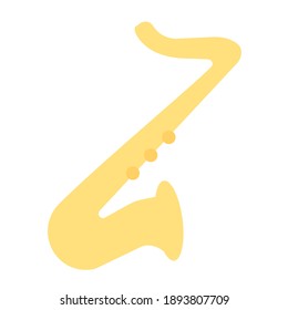 saxophone using soft color and flat style