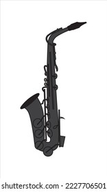 Saxophone vector art with white background