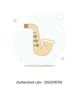 Saxophone vector flat illustration on white