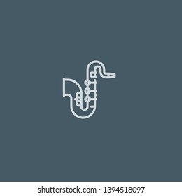 Saxophone vector icon. Saxophone concept stroke symbol design. Thin graphic elements vector illustration, outline pattern for your web site design, logo, UI. EPS 10.
