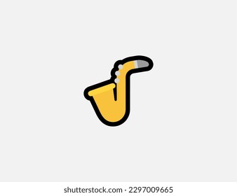 Saxophone vector icon. Emoji illustration. Isolated Saxophone vector emoticon