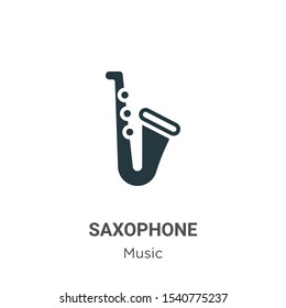 Saxophone vector icon on white background. Flat vector saxophone icon symbol sign from modern music collection for mobile concept and web apps design.