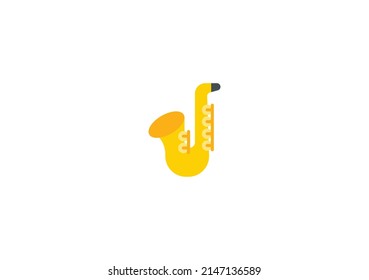 Saxophon Vektor isoliertes Emotikon. Saxophonsymbol