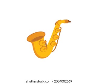 Saxophone vector isolated icon. Saxophone emoji illustration. Saxophone vector isolated emoticon