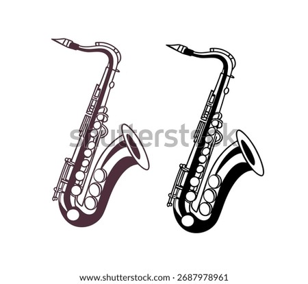 saxophone vector on white background colour