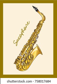 Saxophone vector with Pastel background stets.