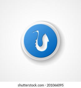 Saxophone web icon on white background